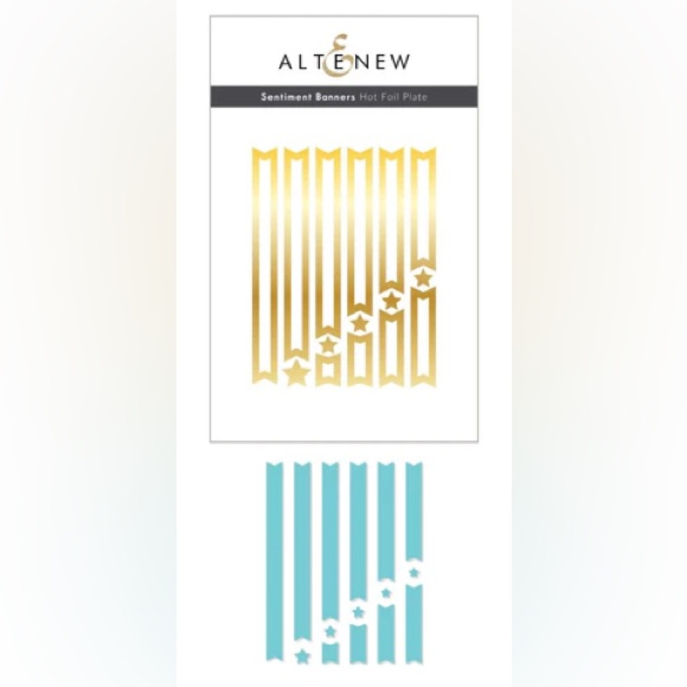 Altenew sentiment banners hot foil plate and die set